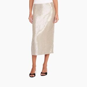 Staud Tulip Silver Beaded Skirt